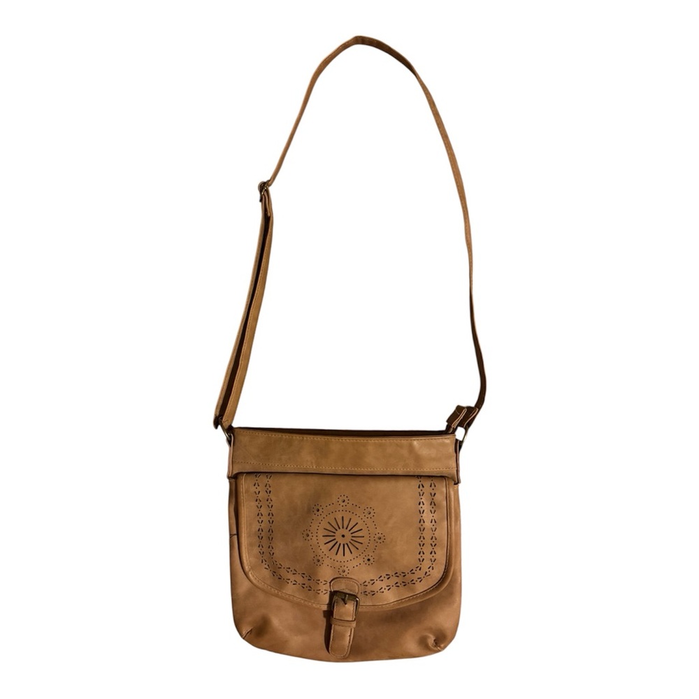 Tan Vinyl Shoulder Bag